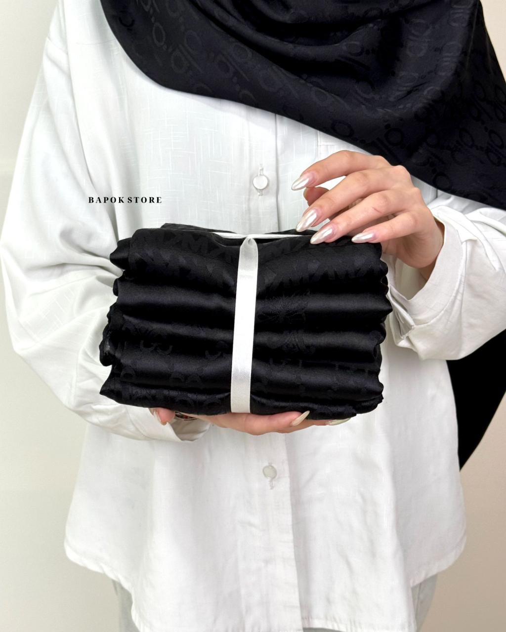 شال ژاکارد مشکی